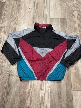 Men's Vintage Gitano windbreaker 80s/90s bold, geometric colorblock design coat